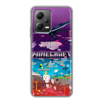 Силиконовый чехол на Xiaomi Poco X5 с принтом Майнкрафт Minecraft Силиконовый чехол на Xiaomi Poco X5 с принтом Майнкрафт Minecraft