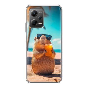 Силиконовый чехол на Xiaomi Poco X5 с принтом Капибара Силиконовый чехол на Xiaomi Poco X5 с принтом Капибара