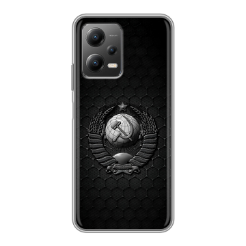 Силиконовый чехол на Xiaomi Poco X5 с принтом Герб Флаг СССР Силиконовый чехол на Xiaomi Poco X5 с принтом Герб Флаг СССР