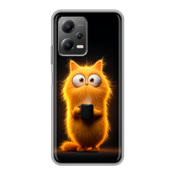Силиконовый чехол на Xiaomi Poco X5 с принтом Смешной кот Силиконовый чехол на Xiaomi Poco X5 с принтом Смешной кот