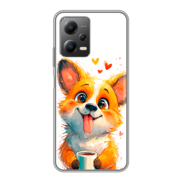 Силиконовый чехол на Xiaomi Poco X5 с принтом корги Силиконовый чехол на Xiaomi Poco X5 с принтом корги