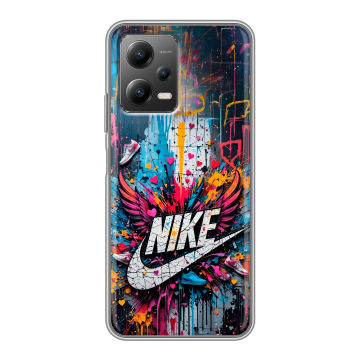 Силиконовый чехол на Xiaomi Poco X5 с принтом Nike Найк