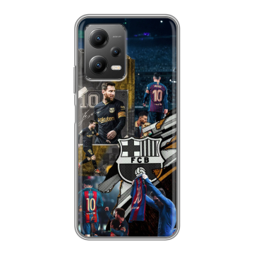 Силиконовый чехол на Xiaomi Poco X5 с принтом Messi Barcelona Силиконовый чехол на Xiaomi Poco X5 с принтом Messi Barcelona