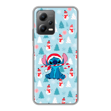 Силиконовый чехол на Xiaomi Poco X5 с принтом Стич Новый год Силиконовый чехол на Xiaomi Poco X5 с принтом Стич Новый год