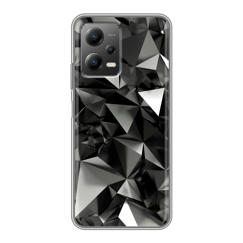 Силиконовый противоударный чехол на Xiaomi Poco X5 с принтом Черные кристаллы Силиконовый противоударный чехол на Xiaomi Poco X5 с принтом Черные кристаллы