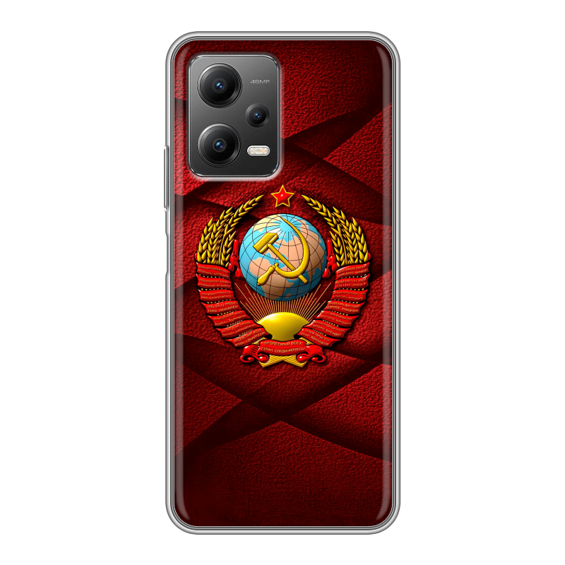 Силиконовый чехол на Xiaomi Poco X5 с принтом Герб СССР Силиконовый чехол на Xiaomi Poco X5 с принтом Герб СССР