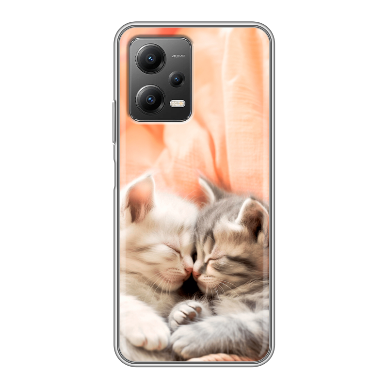 Силиконовый чехол на Xiaomi Poco X5 с принтом Котята Силиконовый чехол на Xiaomi Poco X5 с принтом Котята