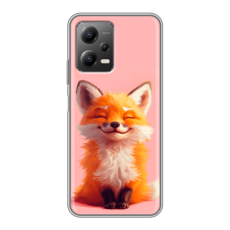 Силиконовый противоударный чехол на Xiaomi Poco X5 с принтом милая лиса Силиконовый противоударный чехол на Xiaomi Poco X5 с принтом милая лиса