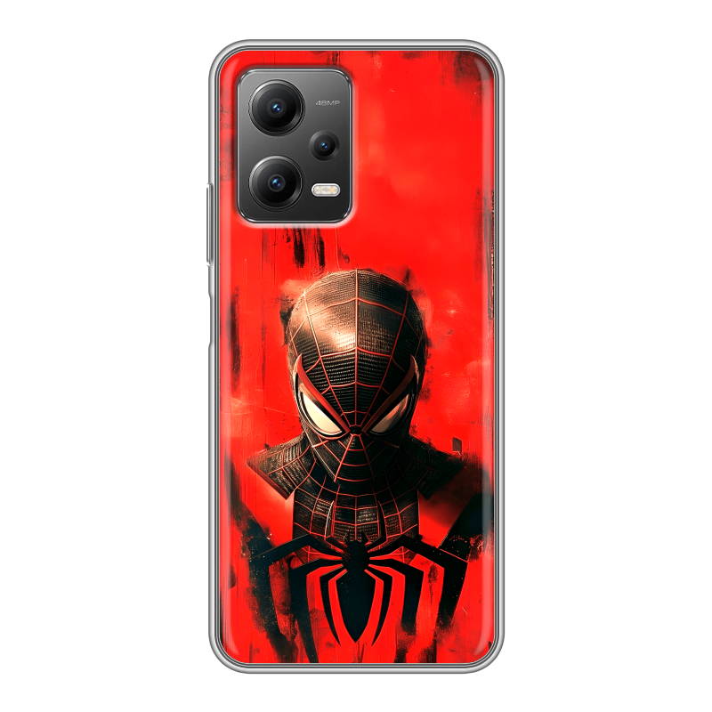 Силиконовый чехол на Xiaomi Poco X5 с принтом человек паук spiderman Силиконовый чехол на Xiaomi Poco X5 с принтом человек паук spiderman