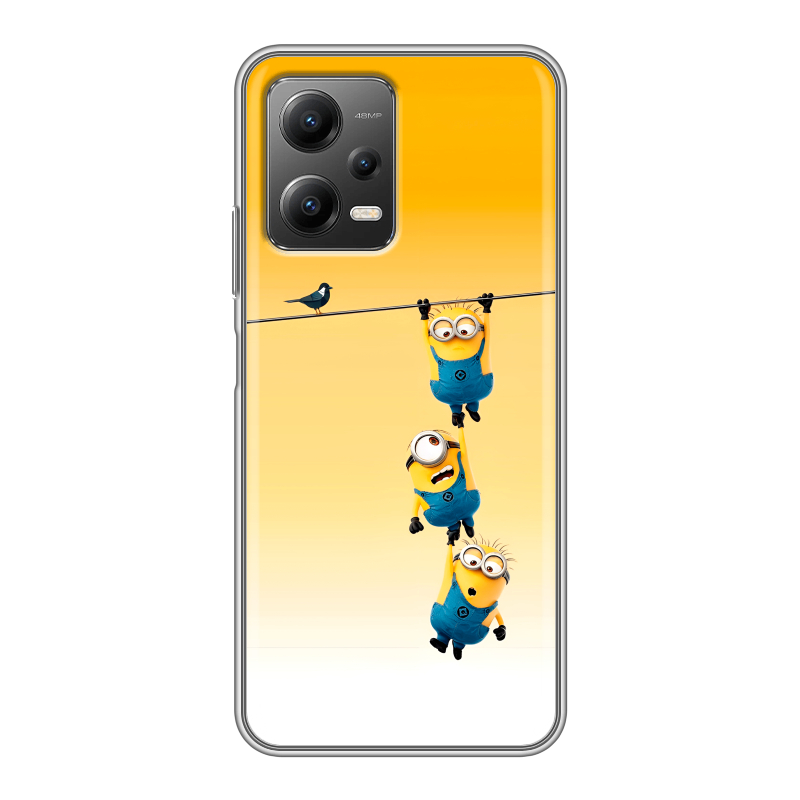 Силиконовый противоударный чехол на Xiaomi Poco X5 с принтом Миньоны Силиконовый противоударный чехол на Xiaomi Poco X5 с принтом Миньоны