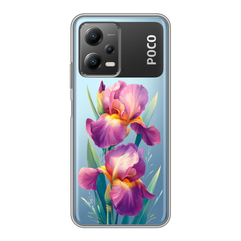 Силиконовый чехол на Xiaomi Poco X5 с принтом Цветы орхидеи Силиконовый чехол на Xiaomi Poco X5 с принтом Цветы орхидеи