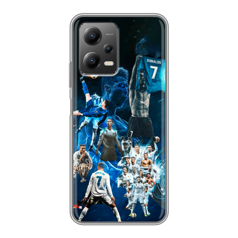 Силиконовый чехол на Xiaomi Poco X5 с принтом Реал Роналдо Силиконовый чехол на Xiaomi Poco X5 с принтом Реал Роналдо