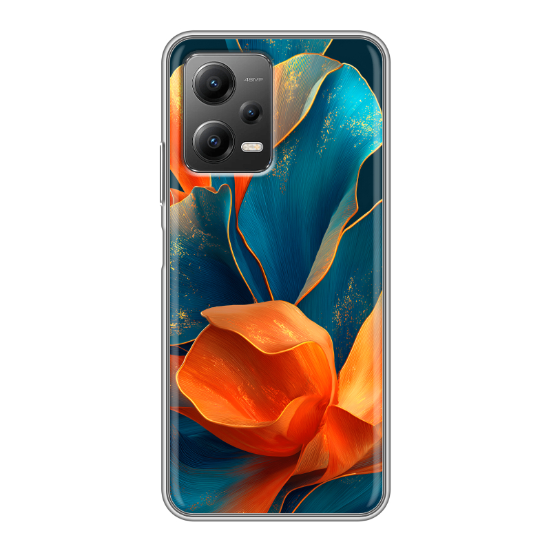Силиконовый чехол на Xiaomi Poco X5 с принтом Цветы Силиконовый чехол на Xiaomi Poco X5 с принтом Цветы