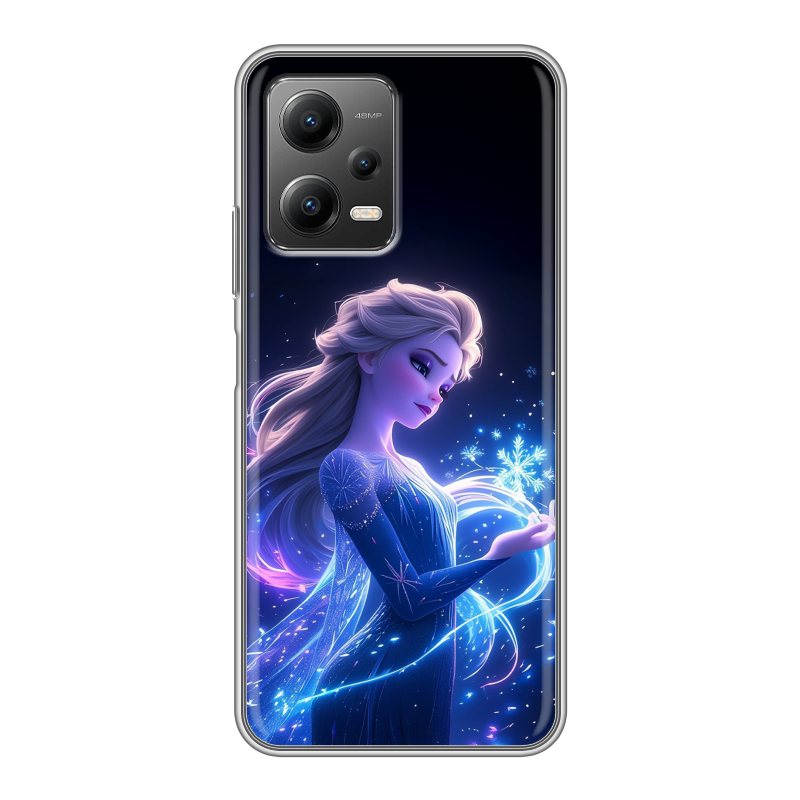 Силиконовый чехол на Xiaomi Poco X5 с принтом Холодное сердце Frozen Силиконовый чехол на Xiaomi Poco X5 с принтом Холодное сердце Frozen