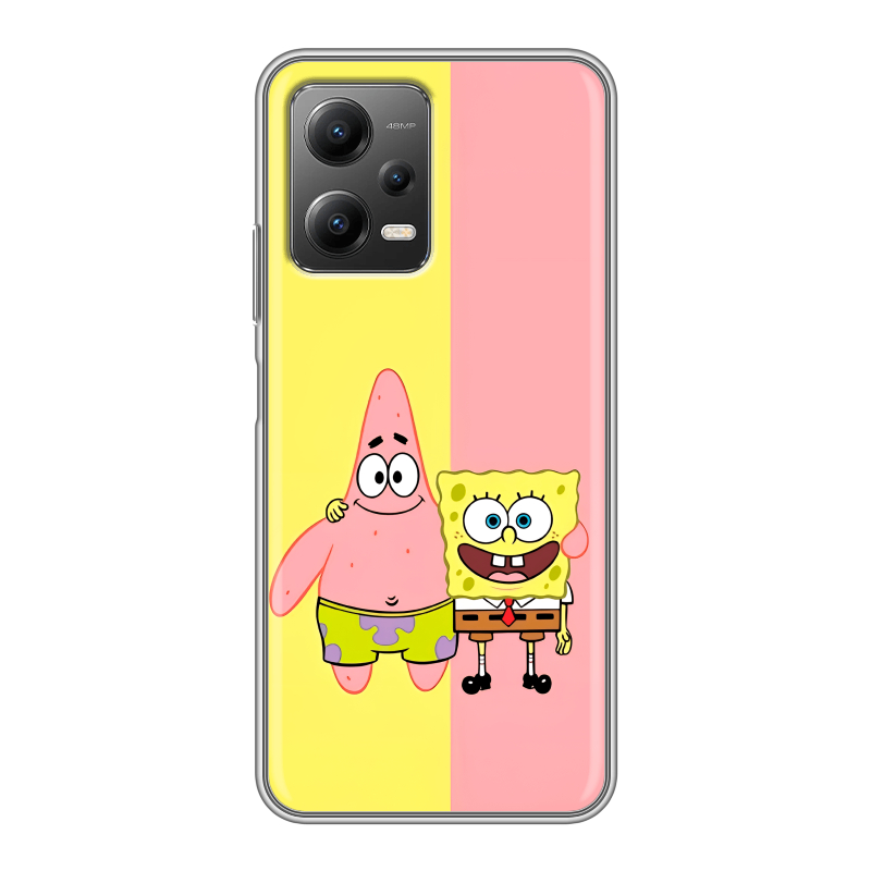 Силиконовый чехол на Xiaomi Poco X5 с принтом Спанч боб Спанчбоб Силиконовый чехол на Xiaomi Poco X5 с принтом Спанч боб Спанчбоб