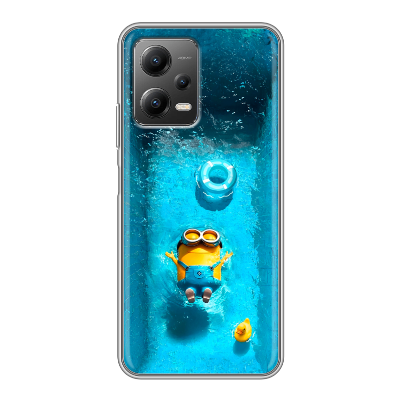Силиконовый противоударный чехол на Xiaomi Poco X5 с принтом Миньоны Силиконовый противоударный чехол на Xiaomi Poco X5 с принтом Миньоны