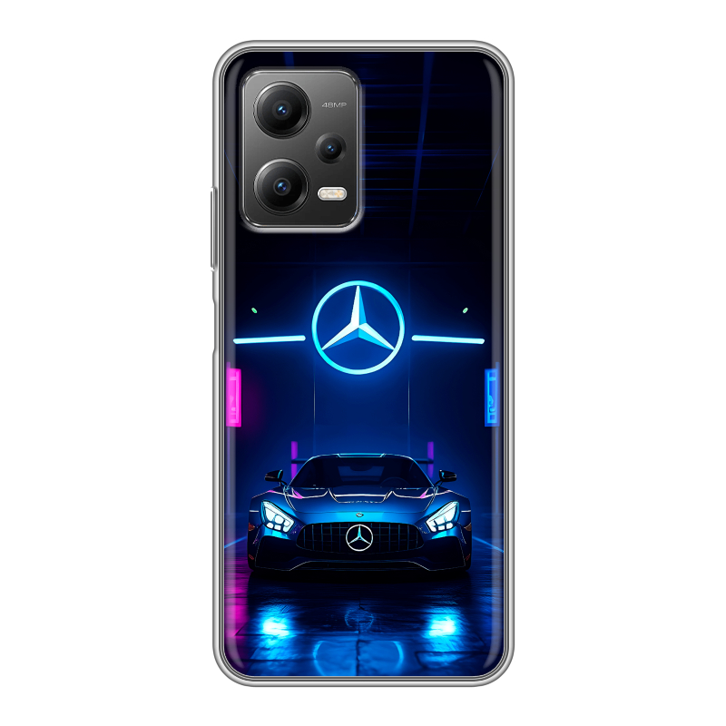 Силиконовый чехол на Xiaomi Poco X5 с принтом Mercedes Мерседес Силиконовый чехол на Xiaomi Poco X5 с принтом Mercedes Мерседес