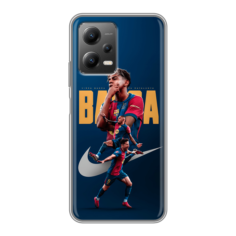 Силиконовый чехол на Xiaomi Poco X5 с принтом Барселона Barca Yamal Силиконовый чехол на Xiaomi Poco X5 с принтом Барселона Barca Yamal