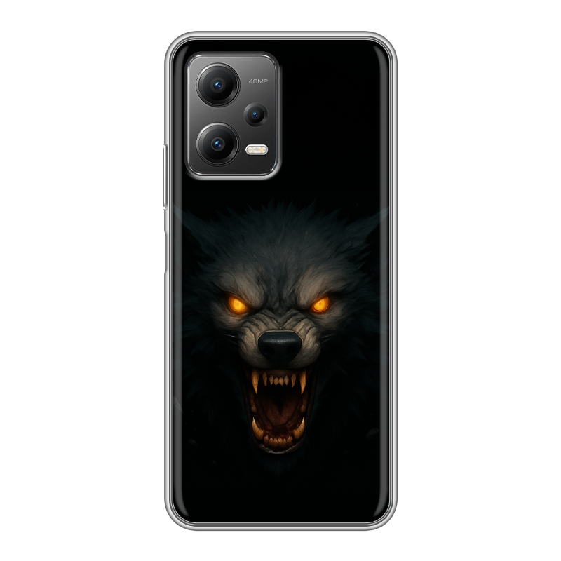 Силиконовый чехол на Xiaomi Poco X5 с принтом Волк Силиконовый чехол на Xiaomi Poco X5 с принтом Волк