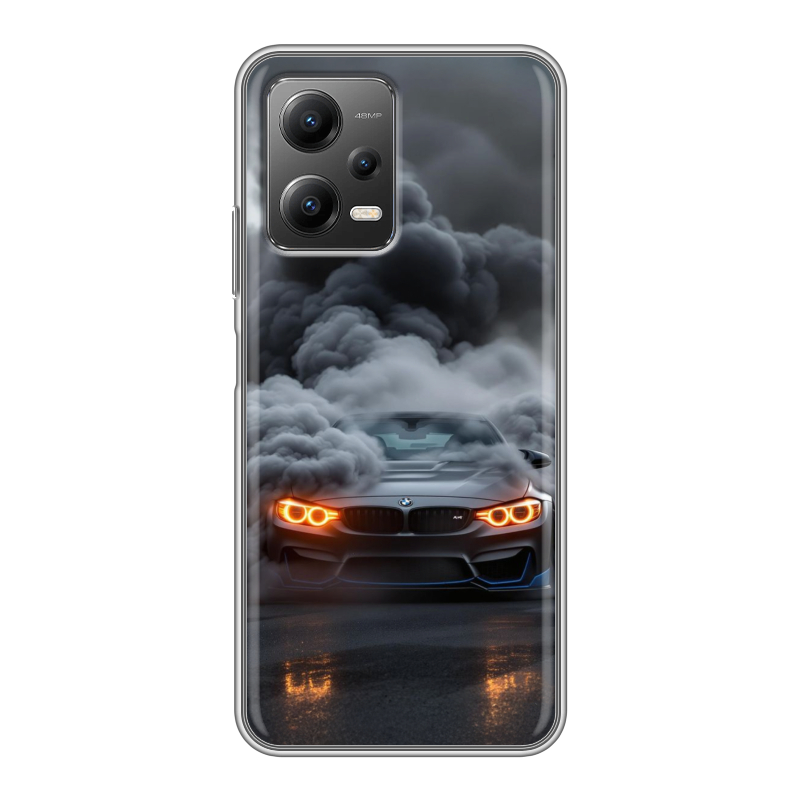 Силиконовый чехол на Xiaomi Poco X5 с принтом BMW БМВ Силиконовый чехол на Xiaomi Poco X5 с принтом BMW БМВ