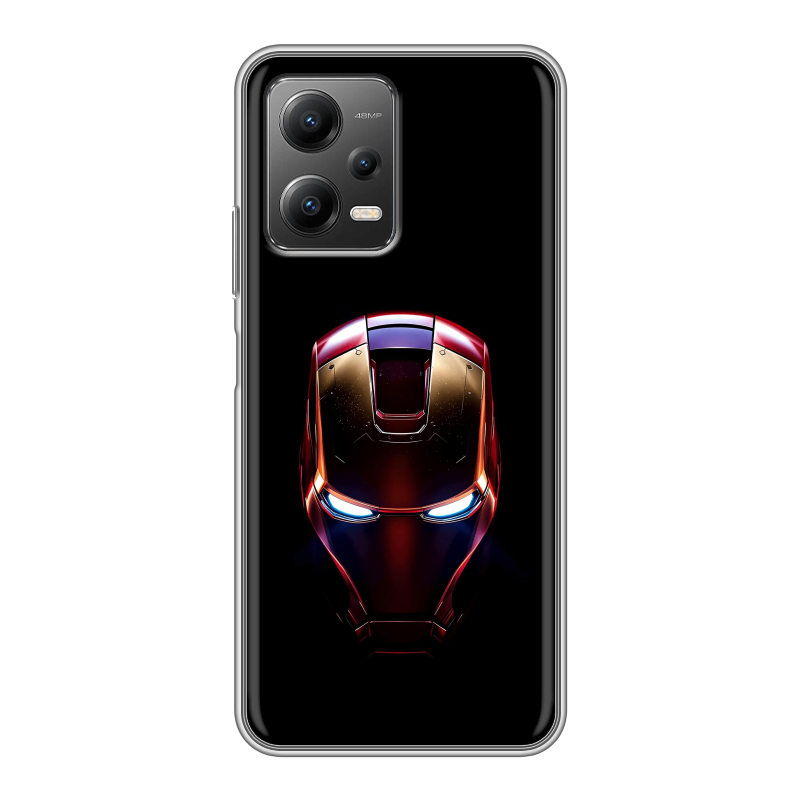Силиконовый противоударный чехол на Xiaomi Poco X5 с принтом IronMan Железный человек Силиконовый противоударный чехол на Xiaomi Poco X5 с принтом IronMan Железный человек