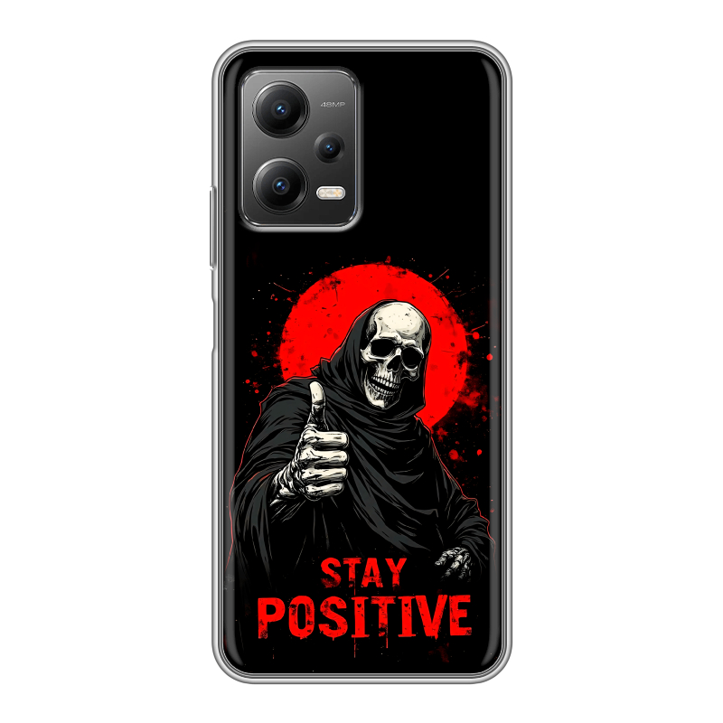 Силиконовый чехол на Xiaomi Poco X5 с принтом смешной скелет Силиконовый чехол на Xiaomi Poco X5 с принтом смешной скелет