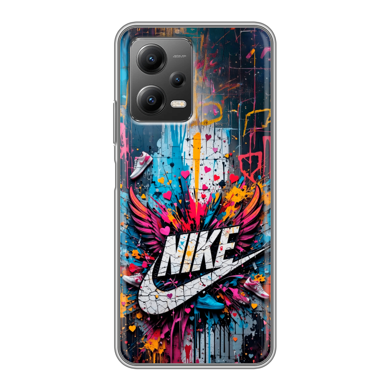 Силиконовый чехол на Xiaomi Poco X5 с принтом Nike Найк Силиконовый чехол на Xiaomi Poco X5 с принтом Nike Найк