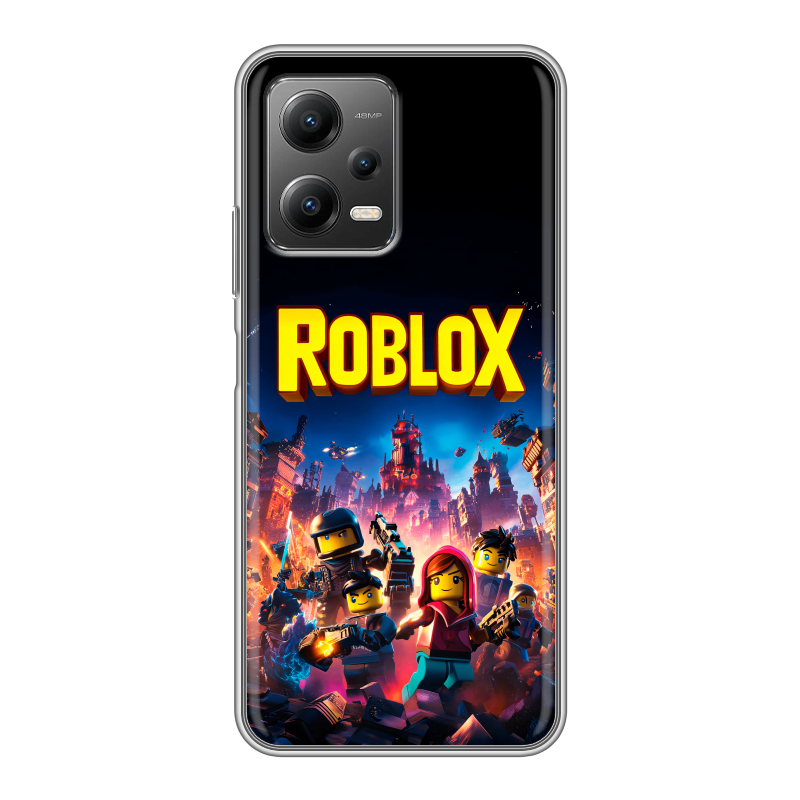 Силиконовый противоударный чехол на Xiaomi Poco X5 с принтом Roblox Роблокс Силиконовый противоударный чехол на Xiaomi Poco X5 с принтом Roblox Роблокс