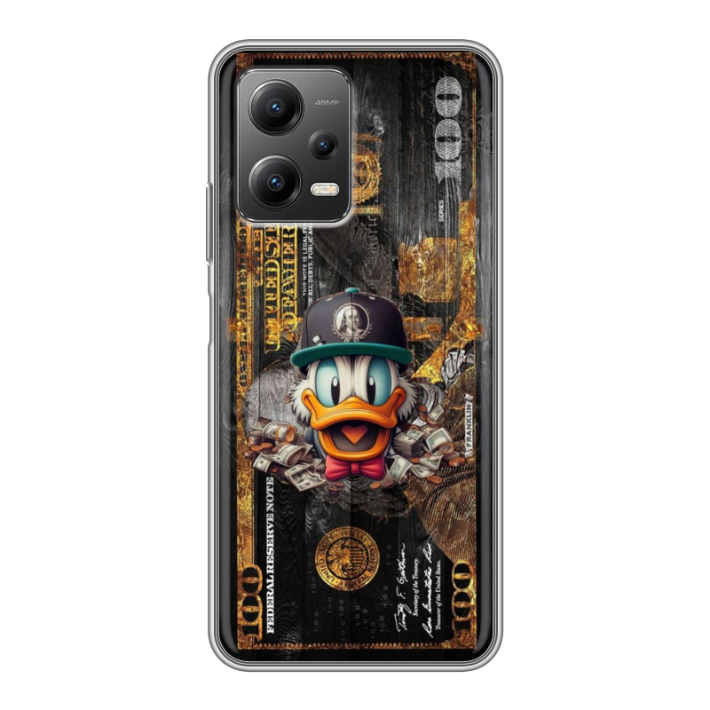 Силиконовый чехол на Xiaomi Poco X5 с принтом Дональд Дак Доллар Силиконовый чехол на Xiaomi Poco X5 с принтом Дональд Дак Доллар
