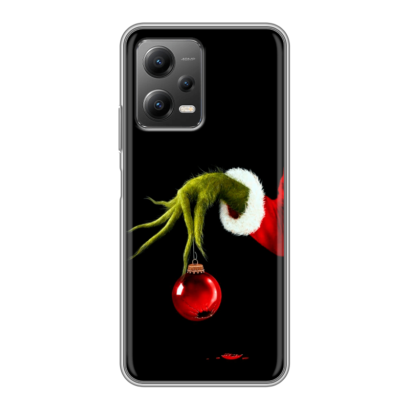 Силиконовый чехол на Xiaomi Poco X5 с принтом Новый год Гринч Силиконовый чехол на Xiaomi Poco X5 с принтом Новый год Гринч