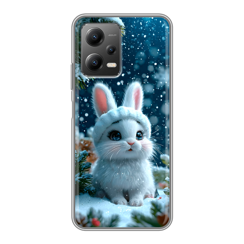 Силиконовый противоударный чехол на Xiaomi Poco X5 с принтом Новый год Силиконовый противоударный чехол на Xiaomi Poco X5 с принтом Новый год