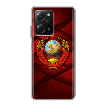 Силиконовый чехол на Xiaomi Poco X5 Pro с принтом Герб СССР Силиконовый чехол на Xiaomi Poco X5 Pro с принтом Герб СССР