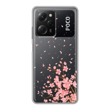 Силиконовый чехол на Xiaomi Poco X5 Pro с принтом Ветка сакуры Силиконовый чехол на Xiaomi Poco X5 Pro с принтом Ветка сакуры