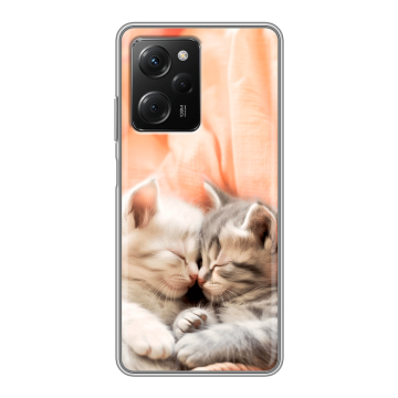Силиконовый чехол на Xiaomi Poco X5 Pro с принтом Котята