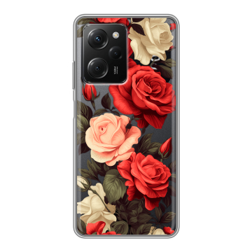 Силиконовый чехол на Xiaomi Poco X5 Pro с принтом Розы Силиконовый чехол на Xiaomi Poco X5 Pro с принтом Розы
