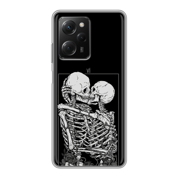 Силиконовый чехол на Xiaomi Poco X5 Pro с принтом Поцелуй скелетов Силиконовый чехол на Xiaomi Poco X5 Pro с принтом Поцелуй скелетов