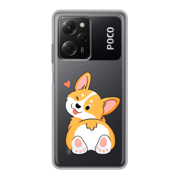 Силиконовый чехол на Xiaomi Poco X5 Pro с принтом Корги Силиконовый чехол на Xiaomi Poco X5 Pro с принтом Корги