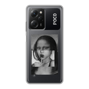 Силиконовый чехол на Xiaomi Poco X5 Pro с принтом Мона Лиза Силиконовый чехол на Xiaomi Poco X5 Pro с принтом Мона Лиза