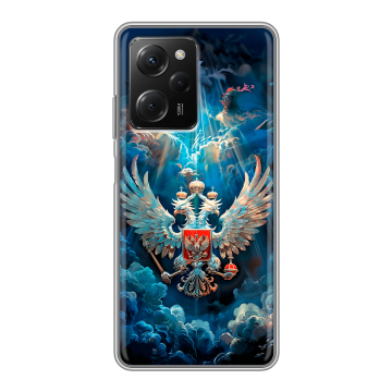 Силиконовый чехол на Xiaomi Poco X5 Pro с принтом Герб флаг России Силиконовый чехол на Xiaomi Poco X5 Pro с принтом Герб флаг России