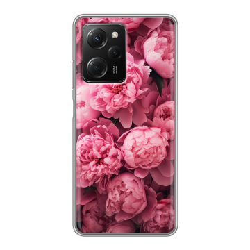 Силиконовый чехол на Xiaomi Poco X5 Pro с принтом цветы пионы Силиконовый чехол на Xiaomi Poco X5 Pro с принтом цветы пионы