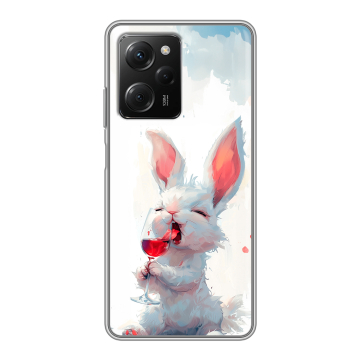 Силиконовый чехол на Xiaomi Poco X5 Pro с принтом кролик зайчик Силиконовый чехол на Xiaomi Poco X5 Pro с принтом кролик зайчик