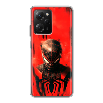 Силиконовый чехол на Xiaomi Poco X5 Pro с принтом человек паук spiderman