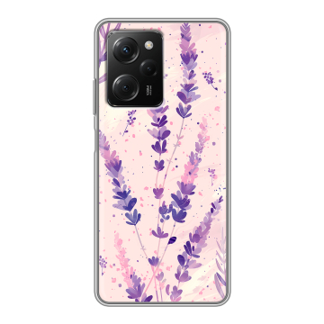 Силиконовый чехол на Xiaomi Poco X5 Pro с принтом цветы лаванда