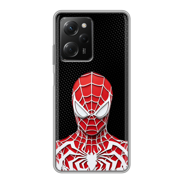 Силиконовый чехол на Xiaomi Poco X5 Pro с принтом человек паук spiderman