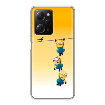 Силиконовый чехол на Xiaomi Poco X5 Pro с принтом Миньоны Силиконовый чехол на Xiaomi Poco X5 Pro с принтом Миньоны