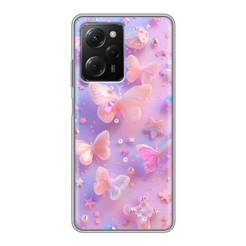 Силиконовый чехол на Xiaomi Poco X5 Pro с принтом Бабочки Силиконовый чехол на Xiaomi Poco X5 Pro с принтом Бабочки