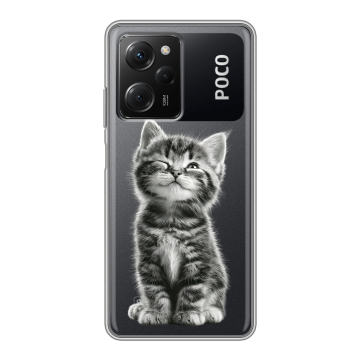 Силиконовый чехол на Xiaomi Poco X5 Pro с принтом Котенок Силиконовый чехол на Xiaomi Poco X5 Pro с принтом Котенок