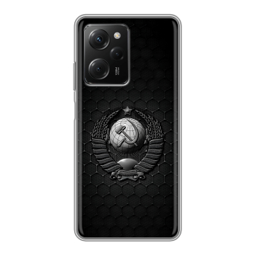 Силиконовый чехол на Xiaomi Poco X5 Pro с принтом Герб Флаг СССР Силиконовый чехол на Xiaomi Poco X5 Pro с принтом Герб Флаг СССР