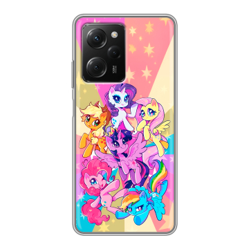 Силиконовый чехол на Xiaomi Poco X5 Pro с принтом My little pony Дружба чудо