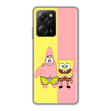 Силиконовый чехол на Xiaomi Poco X5 Pro с принтом Спанч боб Спанчбоб